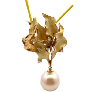 K18 パール・ダイヤモンド ネックレスペンダントトップ 0.1ct