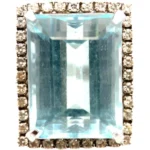 Pt･Pm900 アクアマリン・ダイヤモンド リング 24.08・D0.638ct