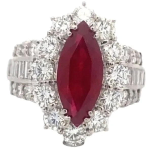 Pt･Pm900 ビルマ産ピジョンブラッドルビー・ダイヤモンドリング 2.93ct D2.54ct