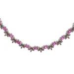 K14WG/925 ピンクサファイア ダイヤモンド ネックレス 15.53ct 2.15ct
