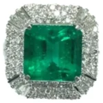 Pt･Pm900 コロンビア産エメラルド・ダイヤモンド リング E7.2 ct D1.7 ct