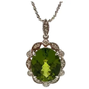 K18WG ペリドット・ダイヤ 9.51・D0.5ct