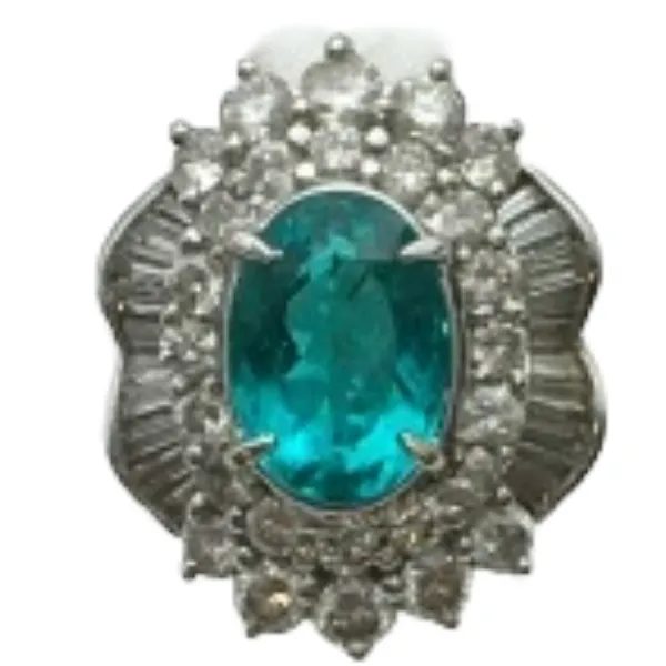 Pt900 パライバトルマリン ダイヤモンド リング 1.81ct D1ct