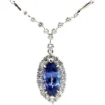 K18WG タンザナイト・ダイヤモンド ネックレス/ペンダントトップ 4.35・D1.61ct