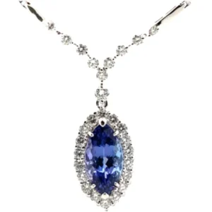K18WG タンザナイト・ダイヤモンド ネックレス/ペンダントトップ 4.35・D1.61ct
