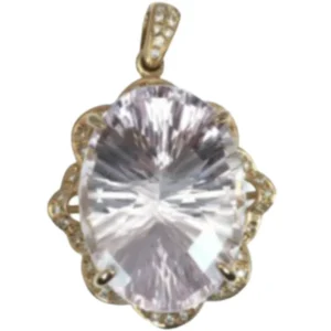 K18 クンツァイト・ダイヤモンド ネックレスペンダントトップ 36.1 ct D0.3 ct