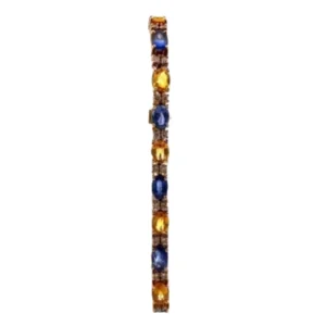 K18 サファイア・ダイヤモンド ブレスレット 7.40・0.90・6.71 ct
