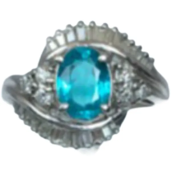 Pt・Pm900 パライバトルマリン・ダイヤモンド リング 0.91 ct D0.53 ct