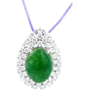 Pt･Pm900 翡翠・ダイヤモンド ネックレスペンダントトップ 6.347・2.55ct