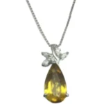 Pt900/K14WG スフェーン ダイヤモンド ネックレス 4.02ct 0.20ct