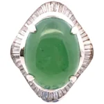 Pt･Pm900 翡翠・ダイヤモンド リング D2.91ct