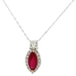 Pt850/Pt900/K18 ルビー ダイヤモンド ネックレス 1.484ct 0.416ct 0.29ct