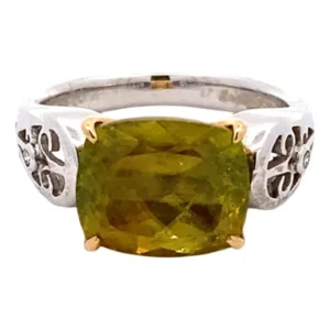 K18 スフェーン・ダイヤモンド リング 5.3 ct D0.01 ct