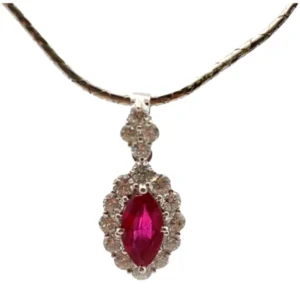 Pt900Pt850 ルビー・ダイヤモンド ネックレスペンダントトップ R1.123・D0.87ct