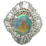Pt･Pm900 ブラックオパール・ダイヤモンド リング 1.51・1.45ct