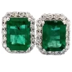 K18 エメラルド・ダイヤモンド・ ピアス E1.58・E1.58 ct D0.26・D0.26 ct