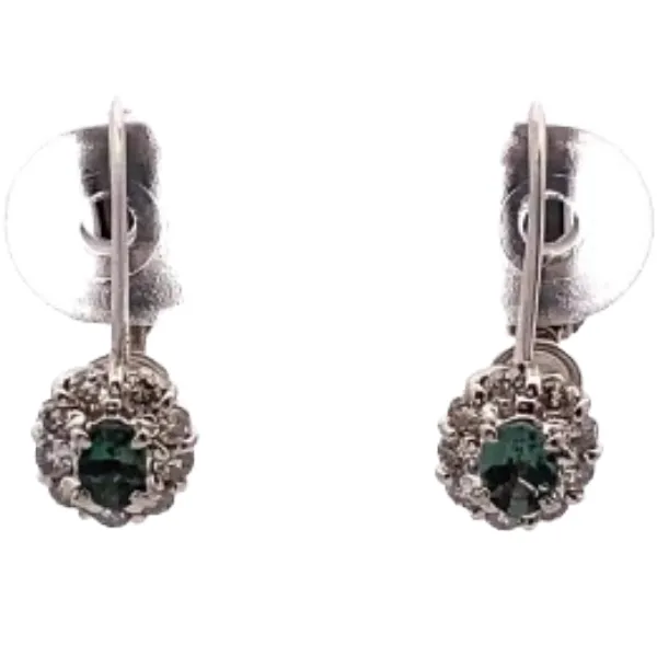 K14WG アレキサンドライト・ダイヤモンド イヤリング 0.11・0.15・0.13・0.15 ct