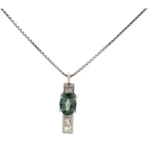 Pt850Pt900 アレキサンドライト・ダイヤモンド ネックレスペンダントトップ 1.46・D0.57ct