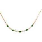 K18 グリーンガーネット ダイヤモンド ネックレス 0.78ct 0.8ct