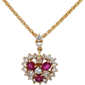 K18 ルビー・ダイヤモンド ネックレスペンダントトップ R0.94・D1.28ct