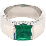 タサキ Pt･Pm900 コロンビア産エメラルド・ダイヤモンド 1.63・0.34ct