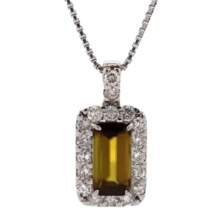 Pt850Pt900 スフェーン・ダイヤモンド ネックレストップ 2.3 ct 0.81 ct