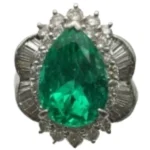 Pt900 コロンビア産エメラルド・ダイヤモンド リング 4.657 ct D1.43 ct