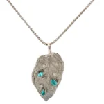 K18WG パライバトルマリン ダイヤモンド ネックレス 0.35ct 0.11ct