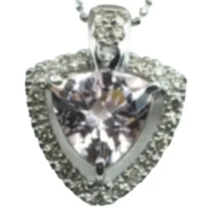 K18K18WG モルガナイト・ダイヤモンド ネックレスペンダントトップ 2.08 ct 0.33 ct
