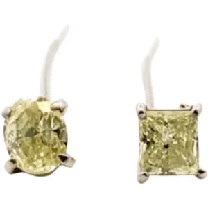 Pt850Pt･Pm ダイヤモンド ピアスイヤリング 1.007・1.003ct