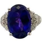 Pt･Pm900 タンザナイト・ダイヤモンド リング 14.47・0.99ct