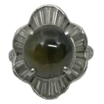 Pt･Pm900 キャッツアイ・ダイヤモンド リング 9.63 ct D1.87 ct