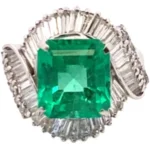 Pt･Pm900 コロンビア産エメラルド ダイヤモンド リング 4.78ct 1.85ct
