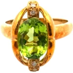 K18 ペリドット・ダイヤモンド リング 2.68・0.04ct