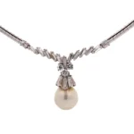 Pt900/K18 パール ダイヤモンド ネックレス 2.3ct