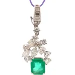 Pt･Pm900 エメラルド ダイヤモンド ペンダントトップ 6.757ct 5.265ct