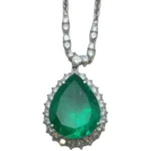 Pt850Pt900 コロンビア産エメラルド・ダイヤモンド ネックレスペンダントトップ E21.87 ct D0.86・D2.27 ct