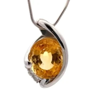 シトリン ダイヤモンド ペンダントトップ 6.55ct 0.18ct