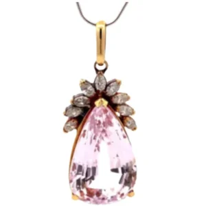 K18 クンツァイト・ダイヤモンド ネックレスネックレストップ 28.86 ct 0.97 ct