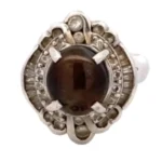 Pt･Pm900 キャッツアイ・ダイヤモンド リング 3.573 ct D0.73 ct