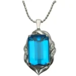 Pt850/Pt900 ブルートパーズ ダイヤモンド ネックレス 57.17ct 0.15ct