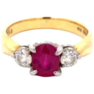 Pt900 / K18 ピンクサファイア・ダイヤモンド リング 1.52 ct 0.213・0.212 ct