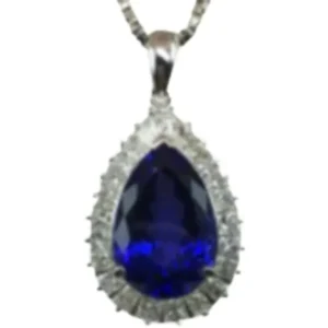 Pt850Pt900 タンザナイト・ダイヤモンド ネックレスペンダントトップ T7.14 ct 1.6 ct