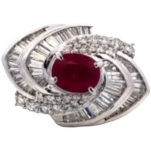 K14WG ルビー・ダイヤモンド ピアスイヤリング 1.58・D1.4 ct
