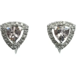K18K18WG モルガナイト・ダイヤモンド ピアスイヤリング 0.69・0.68 ct 0.19・0.19 ct