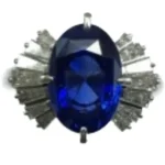 PM999 非加熱サファイア・ダイヤモンド リング 8.11 ct 0.92 ct