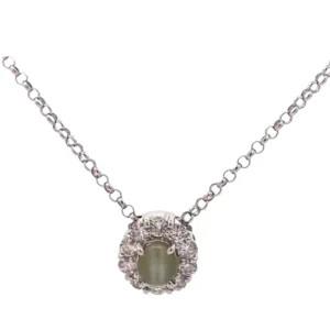 Pt850・Pt900 キャッツアイ・ダイヤモンド 1.13・D0.65ct 