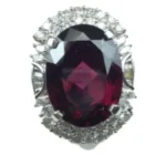 Pt･Pm900 ガーネット・ダイヤモンド リング D1.32 ct 