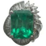 Pt900 コロンビア産エメラルド・ダイヤモンド リング 7.87 ct D1.57 ct