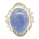 Pt･Pm900 スターサファイア・ダイヤモンド リング 15.58・0.8ct